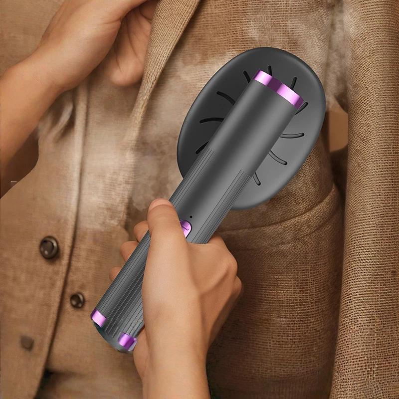Портативный мини-паровой утюг Быстрый нагрев Двойное использование Отпаривание или глажка для дома, путешествий, быстрая коррекция - Хаки Серо-пурпурный