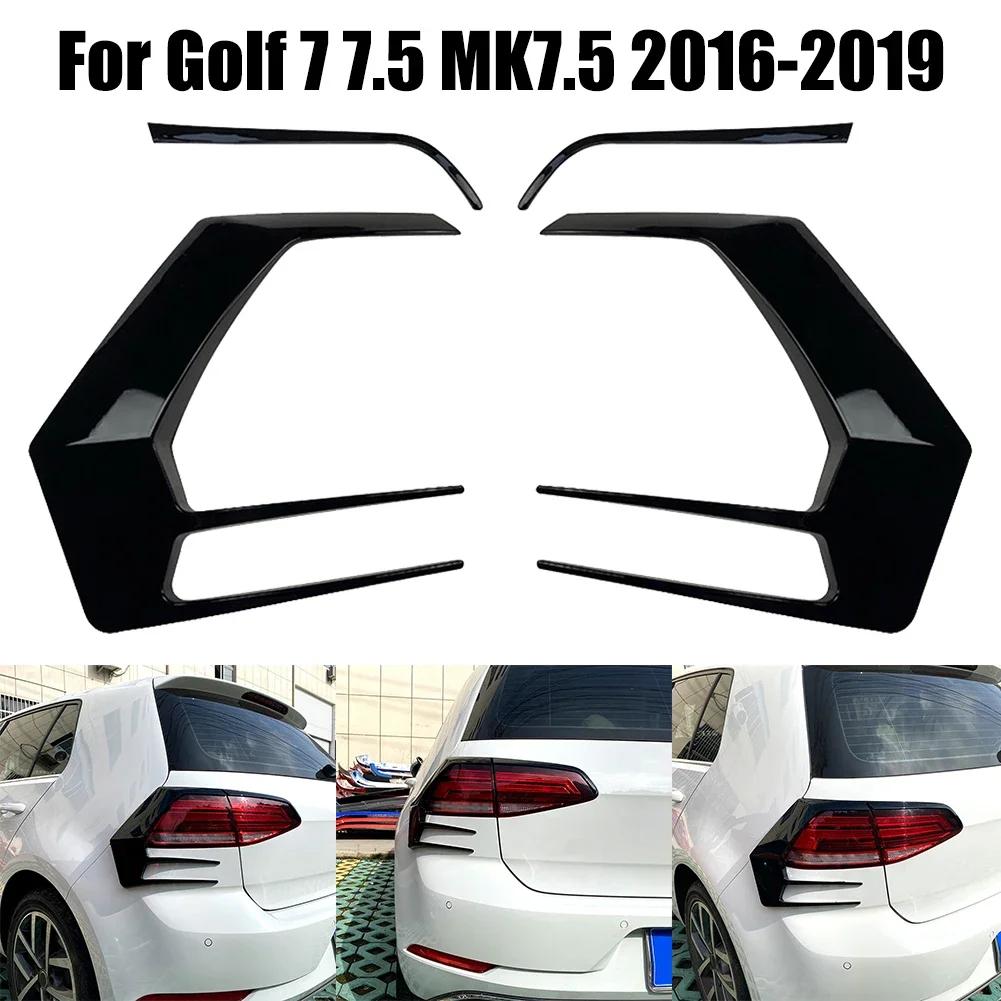 1 Pair Car Rear Bumper Lip Spoiler Taillight Lamp Cover Trim For VW GGolf 7.5 MK7.5 2016-2019 Plastic Auto Parts
