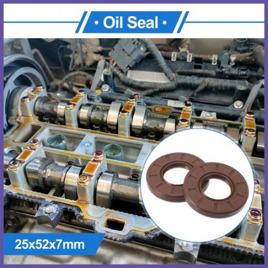Сальник Уплотнительное кольцо Сальник вращающегося вала Резина FKM 25x52x7мм 2шт.