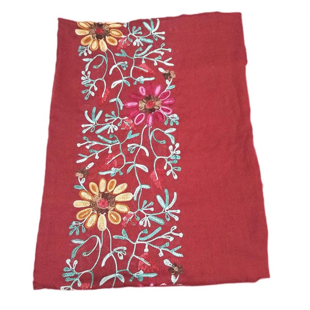 Embroidered Flower Scarf Cotton Women Long Wrap Bandana Scarves Girl Shawl Gift