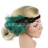 S Hot Sale Party Prom Feather Headband Mesh with Drill with Clip Veil with Drill Removable