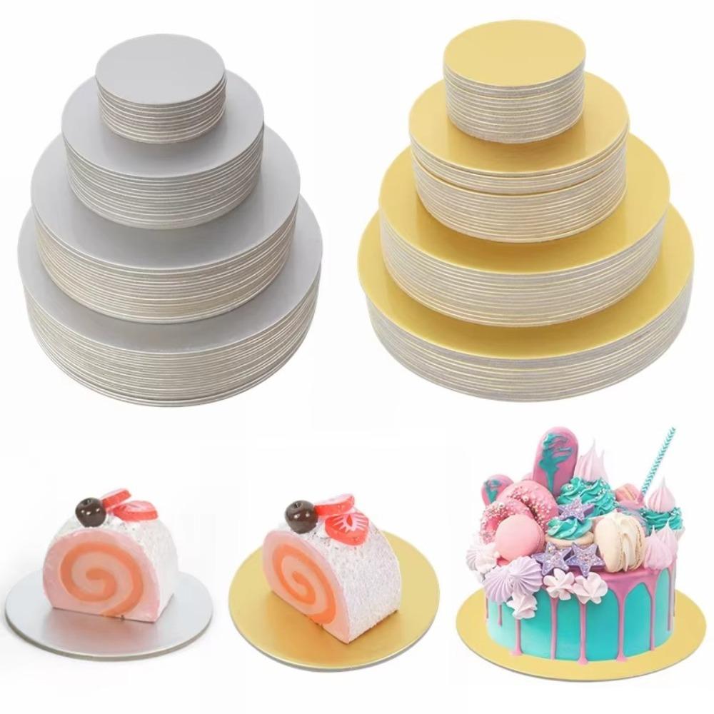 10pcs 6/8/10 Inch Cake Cardboard Golden Cupcake Base Round Cake Board  Cake Decorating Supplies