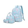 Printed Women's Backpack Simple and Fresh Student Backpack Large Capacity Three-piece Backpack