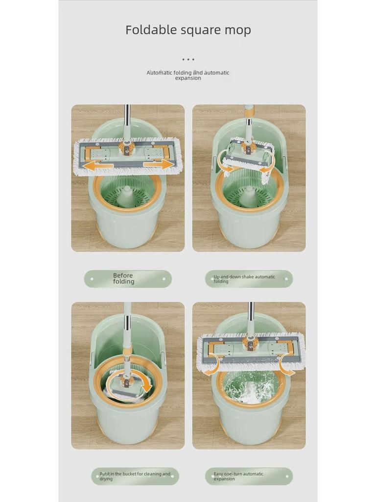 Набор вращающихся швабр Meitianle с ведром и присоской