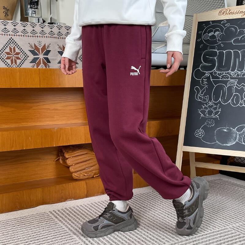Puma Женские вязаные спортивные штаны Красные Утепленные С манжетами 625304-22