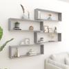 VidaXL Wall Cube Shelves 4 Pcs Concrete Grey 100x15x30 Cm Chipboard