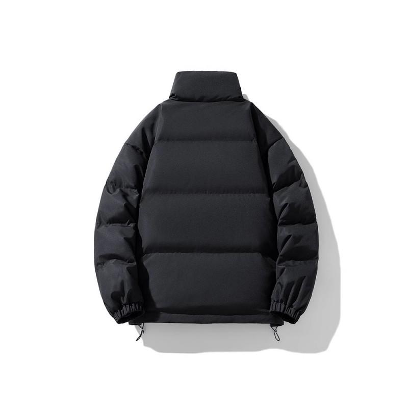 Winter Thick Warm Cotton Puffer Jacket Men Women Solid Color Casual Stand Collar Hoodless Coat In Multiple Colors