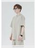 Мужская футболка High Street Trendy из японского плотного хлопка, 275 г, короткие рукава, свободный крой, небольшой воротник, однотонный цвет.