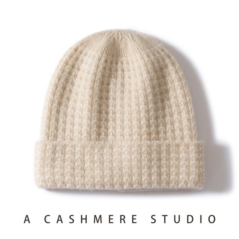Autumn and winter new cashmere hat women's thickened versatile wool hat simple and fashionable knitted hat thermal hat