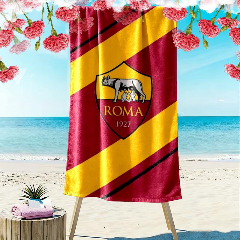 AS Roma Logo Print Beach Towel, Large Soft Quick Dry Towel for Beach Camping Swimming