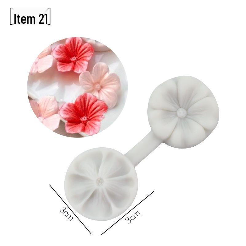 Силиконовая форма для мастики - Набор лепестков и листьев, пищевая, для тиснения на дереве и цветах.