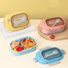 Divided Bento Box Foodgrade Plastic Microwave Lunch Box With Fork Portable Food Container For Back To School Outdoor Tableware