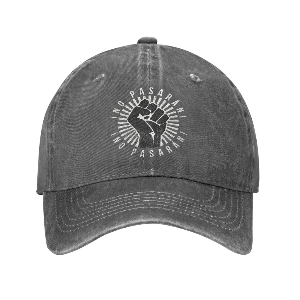 No Pasaran Antifascist Slogan Unisex Baseball Caps Spanish Not Pass Distressed Denim Hat Outdoor Unstructured Soft Snapback Hat