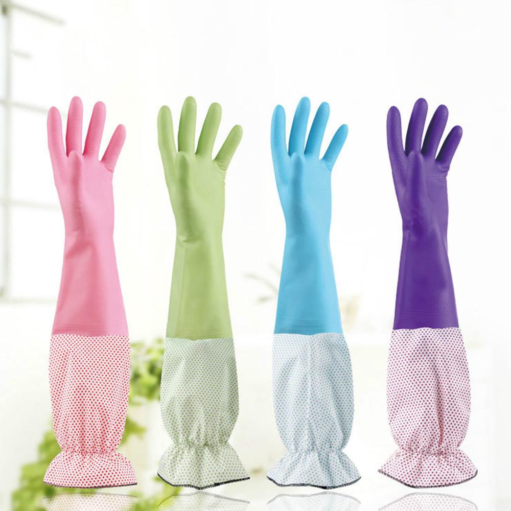 Accessories Waterproof Wash Dishes Cleaning Warm Household Gloves Rubber Gloves Long Sleeve Kitchen