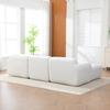 Modular compression sofa made of chenille fabric, filled with 30D high-elastic foam. Easy to move, non-slip base, ideal for living room. Ivory