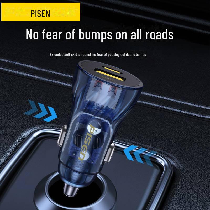 PISEN 48W Двухпортовое Быстрое Автомобильное Зарядное Устройство - A+C для Планшетов и Универсальная Совместимость.