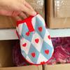 Pet Clothing Small Dog Puppy Cat Rabbit Plaid Love Pullover Breathable Pull Tab Vest Can Be Pulled Puppy Clothes Coat
