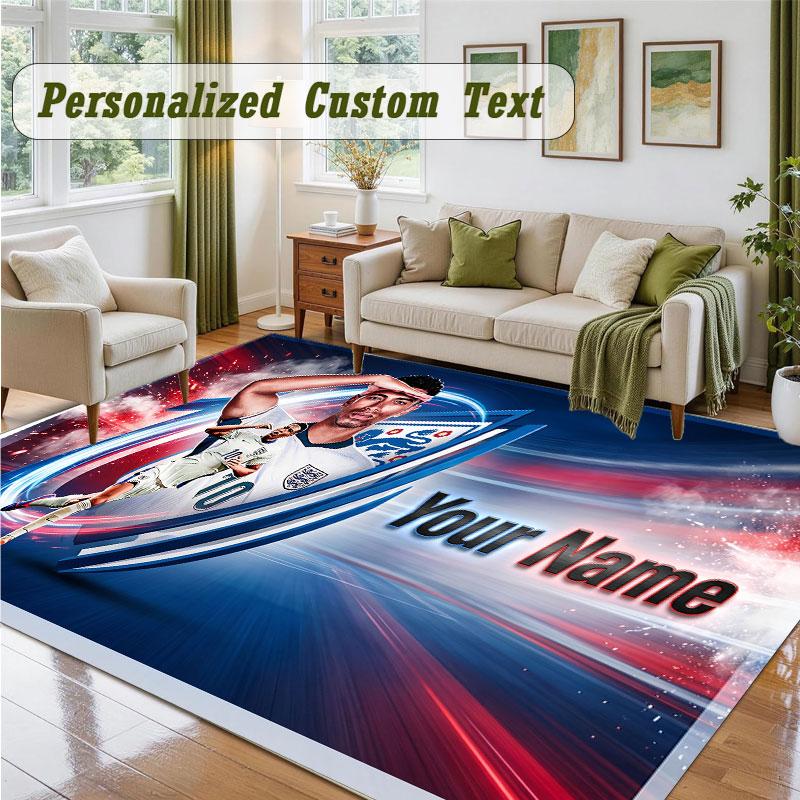 Crystal Velvet Square Rug Custom NameJude Bellingham Pattern Non Slip Home Floor Decor Rug