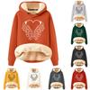 Ayollar Modasi Kapushonli Bosma Plyush Iliq Keng Pullover Sviter