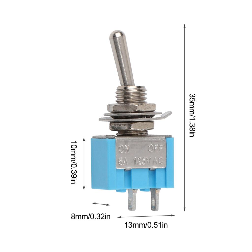 20Pcs MTS-101 2 Position For Toggle Switch Kit 2 Pin SPST ON-OFF 6A 125VAC Two Position Switch Kit Accessories