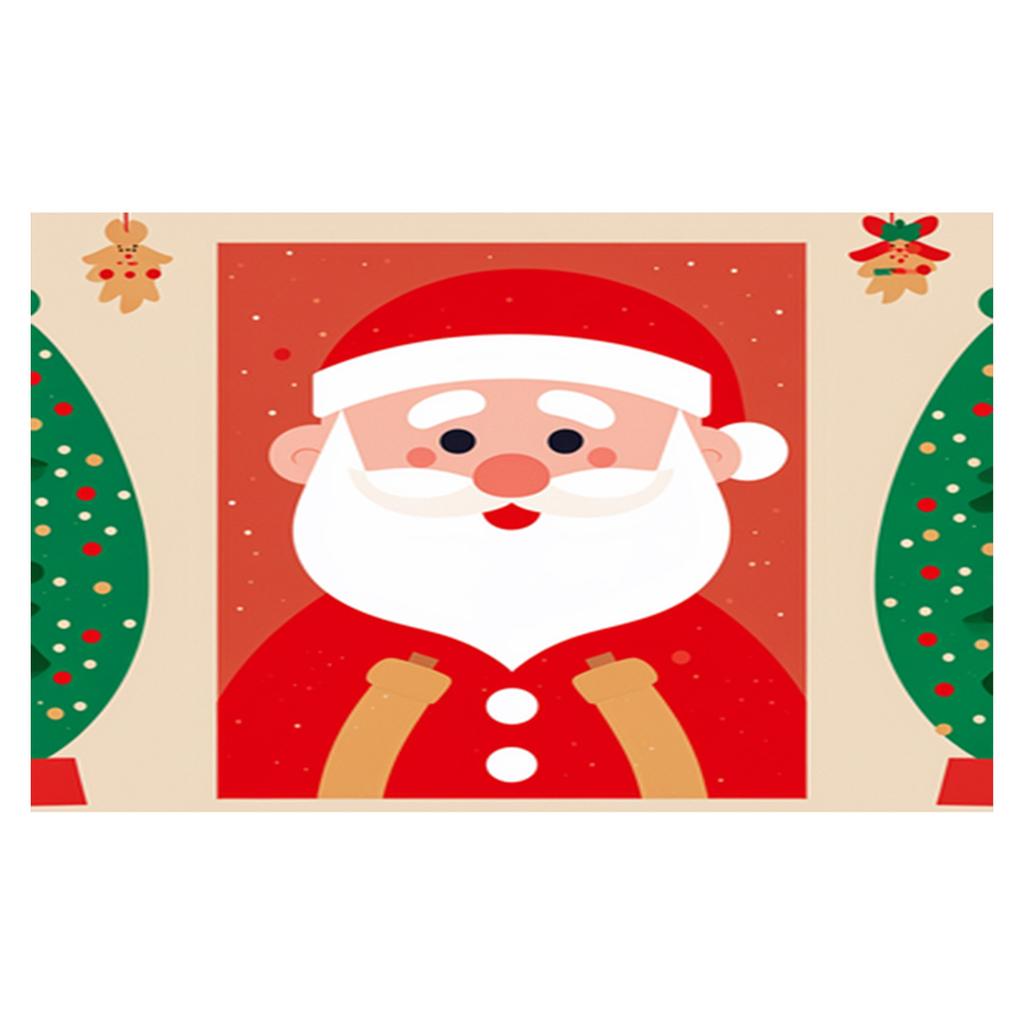 Christmas Style Carpet Soft and Living Room Doormat Santa Claus Dining Room Foyer Room Bedroom Santa Claus Floor Mat Decoration