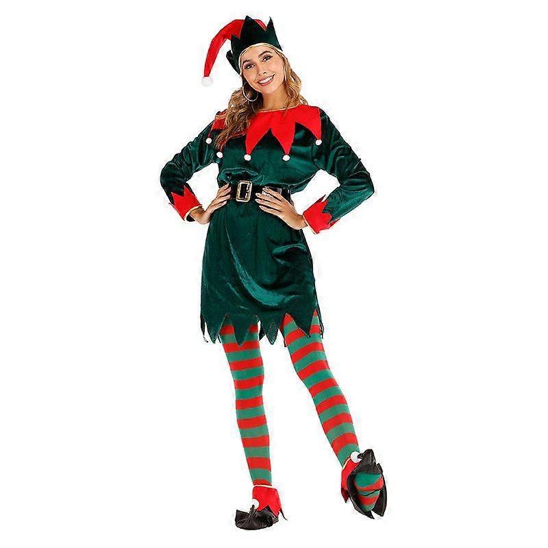 Christmas Elf Women's Costume Set Bar Party Atmosphere Enhancer Multi-Size Christmas Women's Holiday Outfit