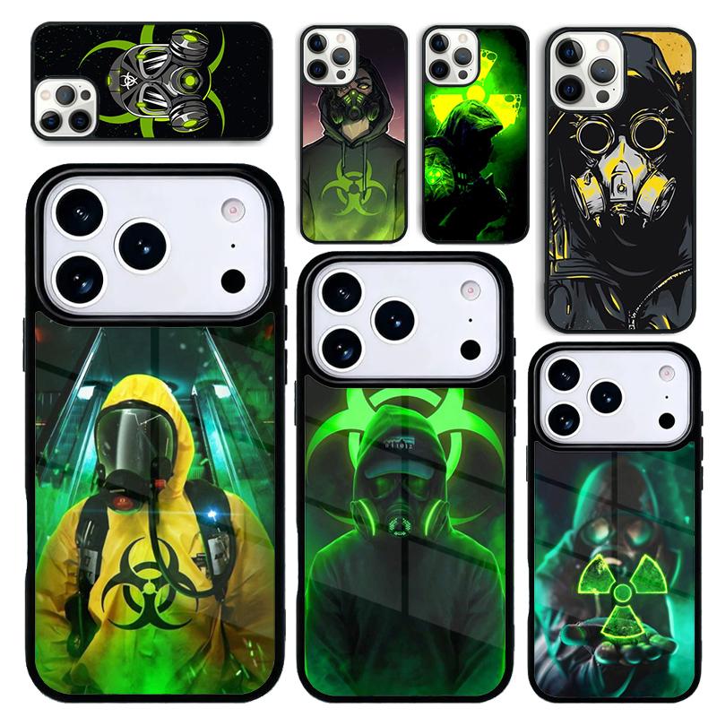 Capa Case for iPhone 17 Air 16 Pro Max 15 Plus 11 13 Mini 14 12 Back Phone Cover Nuclear Mask Gas Mask