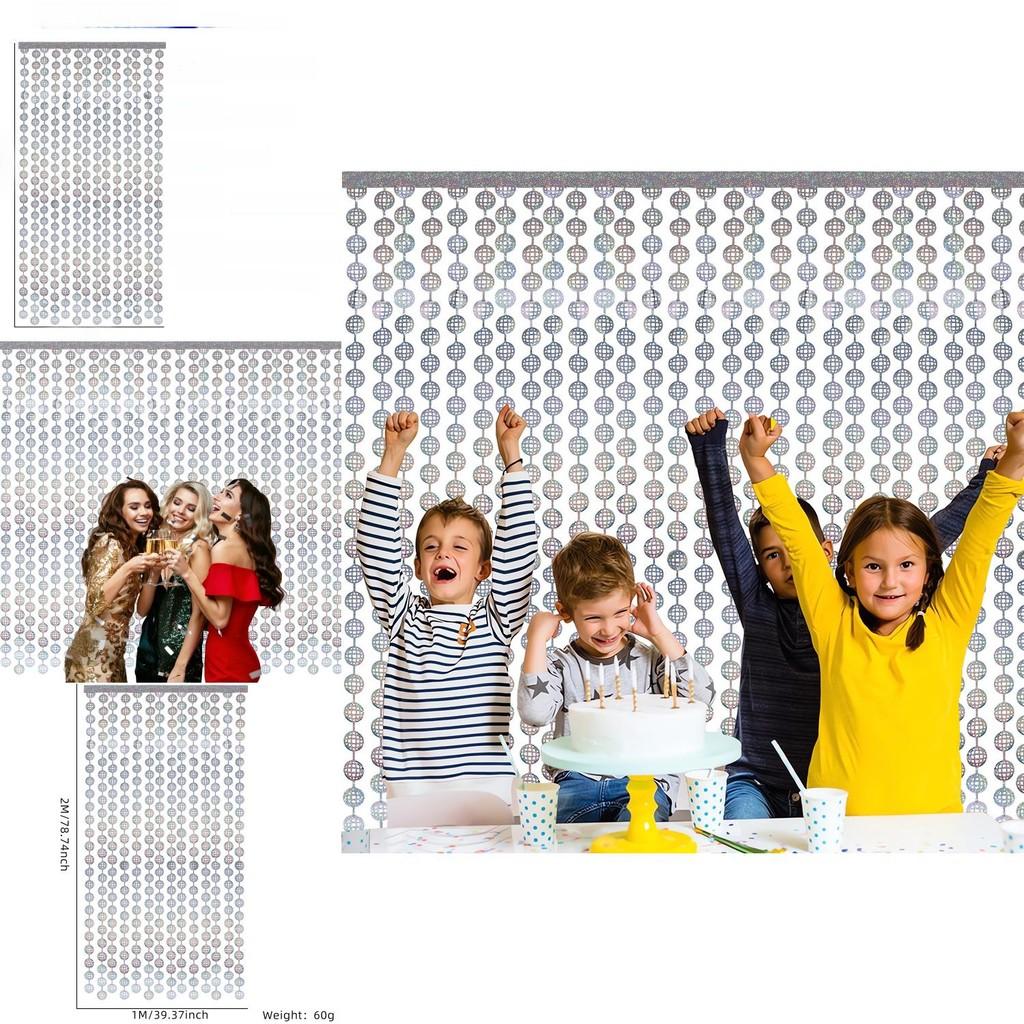 Серебряный Шарик Диско Дождь Занавес Для Потрясающего Декора Вечеринки По Случаю Дня Рождения И Свадебного Фона