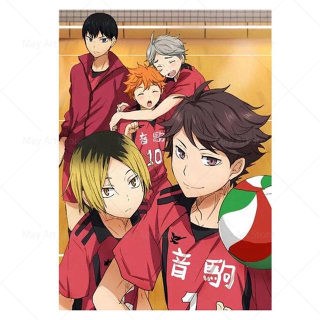Haikyuu, японский стиль, холст, картина, волейбол, мальчик, аниме, постеры и принты, настенные художественные картинки для декора детской комнаты, Cuadros