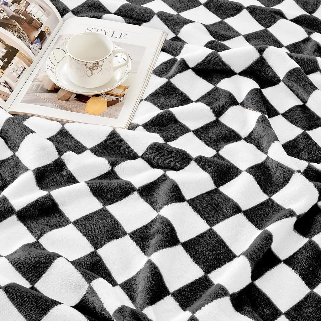 Black And White Checked Blanket Flannel Soft Comfortable Home Blanket Baby Blanket Birthday Holiday Gift
