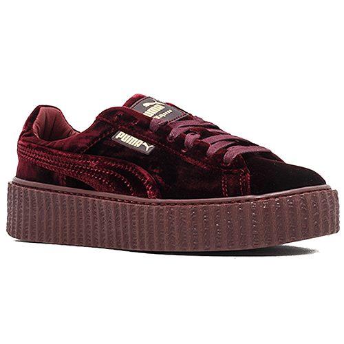 Puma Рианна Fenty Creeper Вельветовые Фиолетовые Рианна Покрытие Легкое Покрытие Низкие Кеды для Скейтборда 364466-02