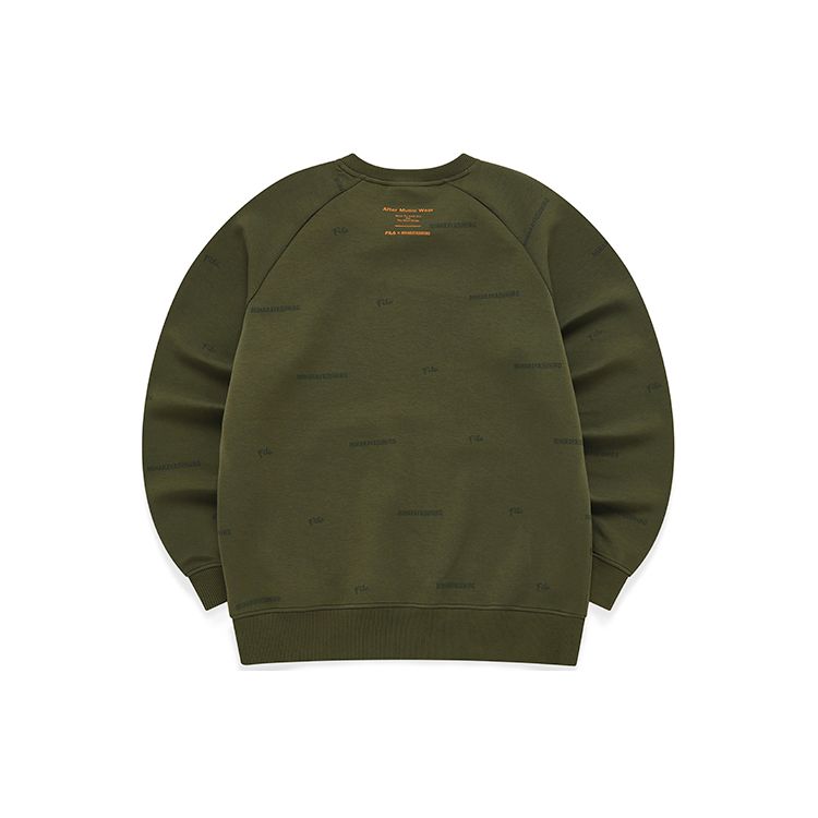 Fila Свободный трикотажный спортивный свитшот с круглым вырезом для мужчин топы цвет глубокой морской волны F11M143203F-DG