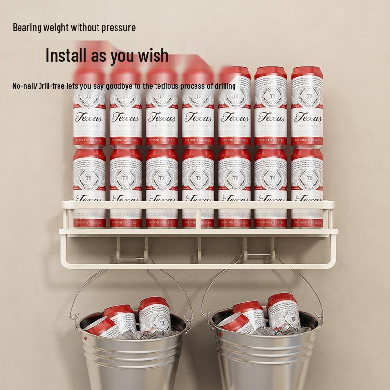 Роскошная настенная полка для ванной комнаты со штангами для хранения без сверления