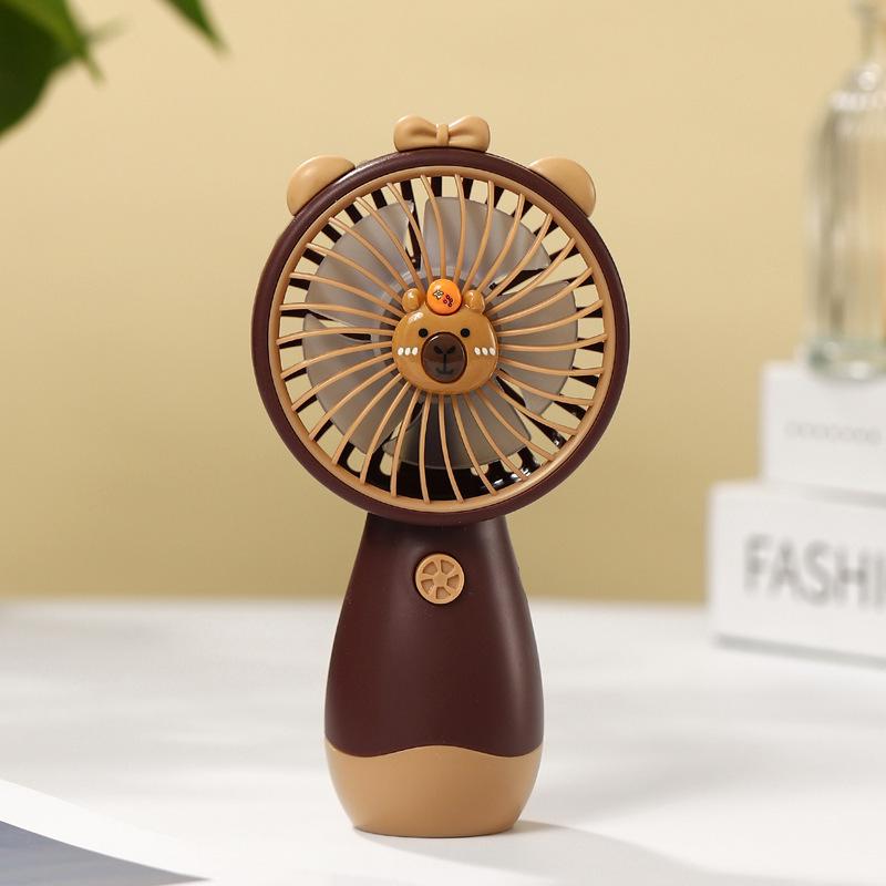 Creative Cartoon Mini Handheld Fan with USB Charging and Phone Holder