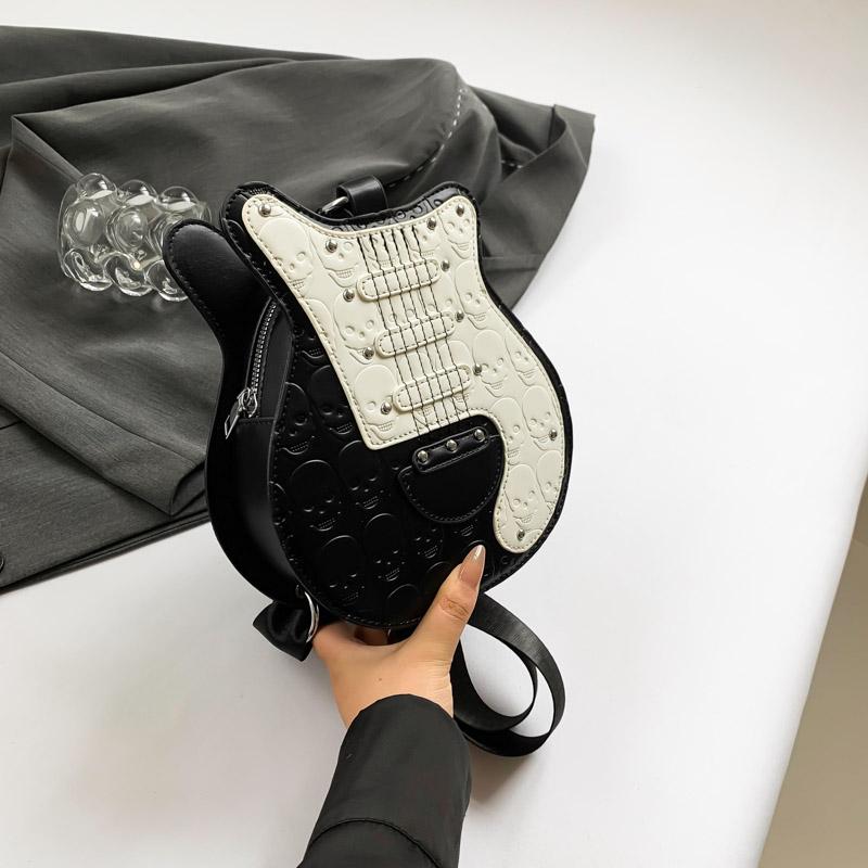 Модная сумка для гитары в стиле панк-байкер, женская сумка через плечо с контрастным цветом