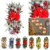 Christmas Swag with Lights Hanging Christmas Teardrop Swag Artificial Xmas Wreath Xmas Decor for Stair Front Door Decoration