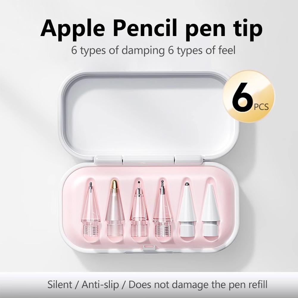 4/6 шт. Сменные наконечники для Apple Pencil 1/2/3-го поколения Apple Pencil Pro 2B Мягкие наконечники для стилуса iPad Pro Pencil1/2/3 Тонкий наконечник