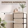 Bedroom Dresser With 5 Fabric Drawers Steel Frame Chest Of Drawers For Living Room Office Wardrobe Beige