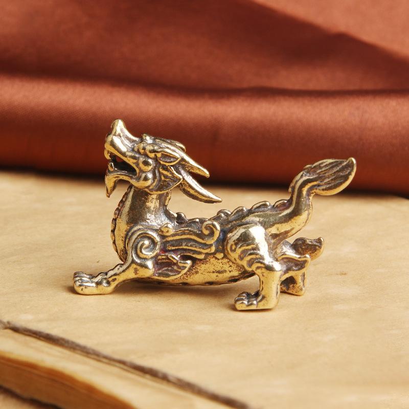 Brass Chinese Ancient Beast Pixiu Home Decor Lucky Animal Figurines Statue