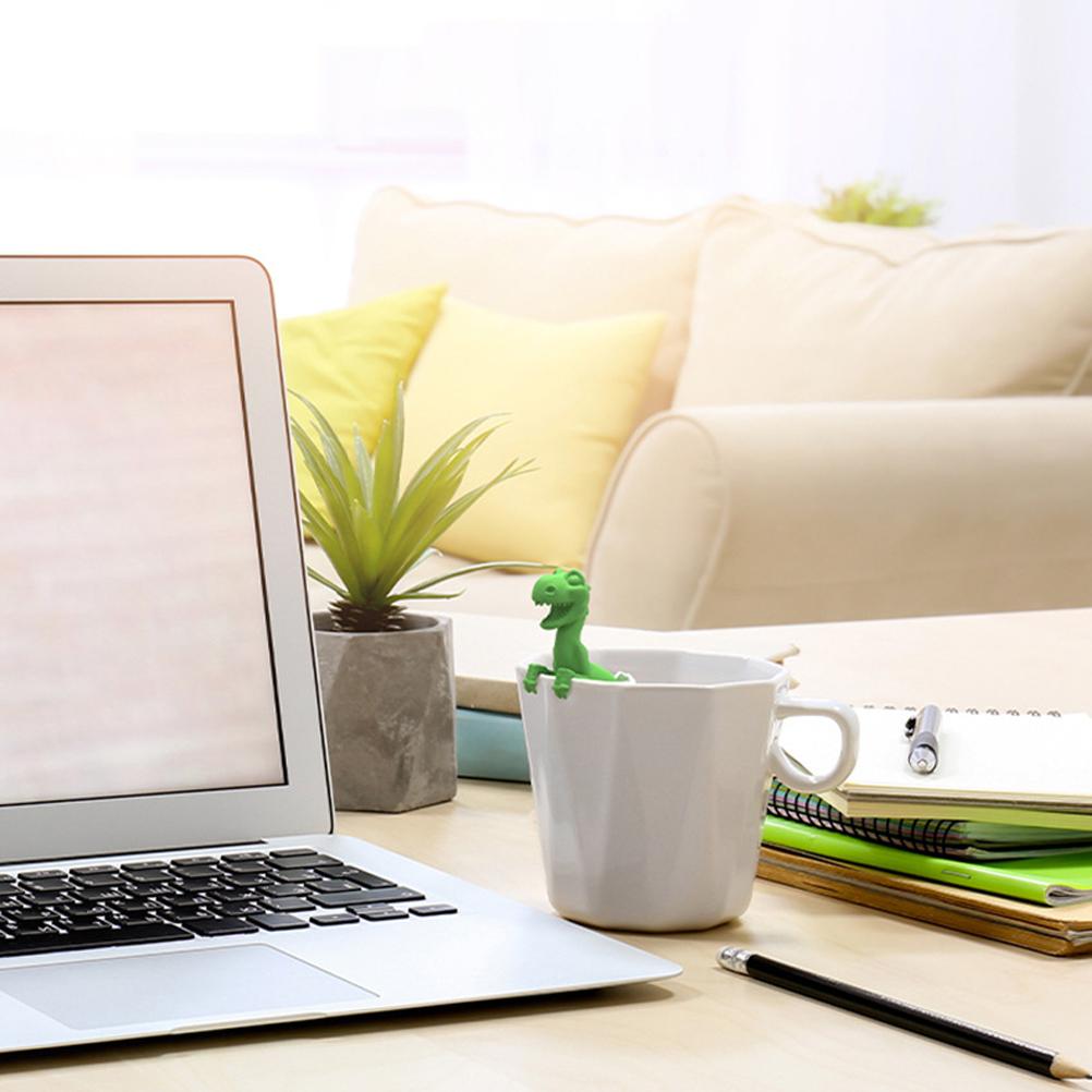 Фильтр для чая в форме динозавра, силиконовый фильтр для заваривания чая, многоразовый фильтр для чайных пакетиков