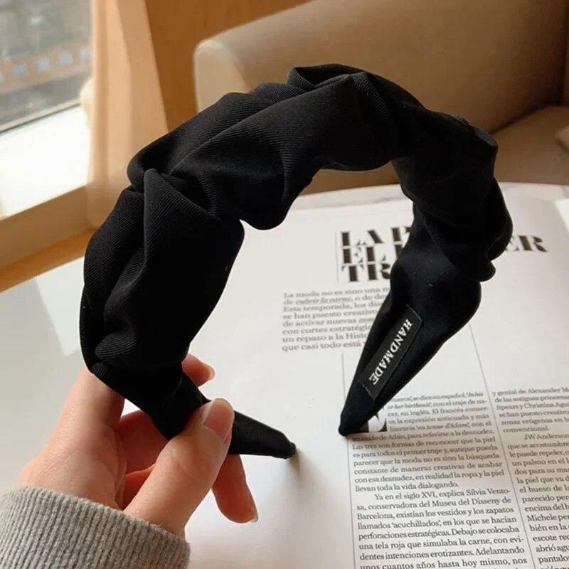 Модные обручи для волос, резинки для волос для женщин и девочек, цветочные однотонные повязки на голову, дизайнерские широкие повязки для волос, аксессуары для волос, головные уборы