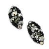 [I3020] - Bohemian Crystal Earrings 'Sappho' Black Gray