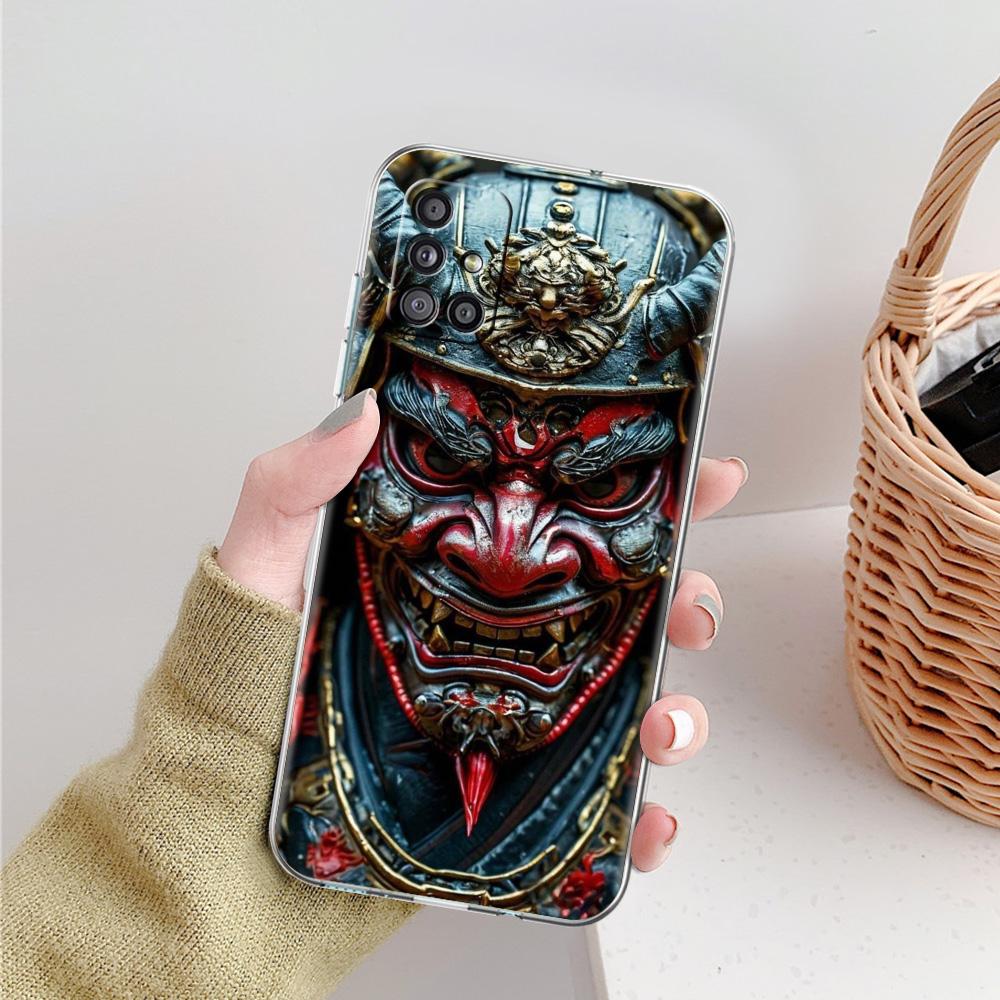 Чехол для телефона Samsung A15 A13 A35 A55 A51 A71 A41 A31 A21S A05 A17 A23 A25 A33 A53 A73 5G A07 4G Чехол Япония Лицо Призрака Самурай