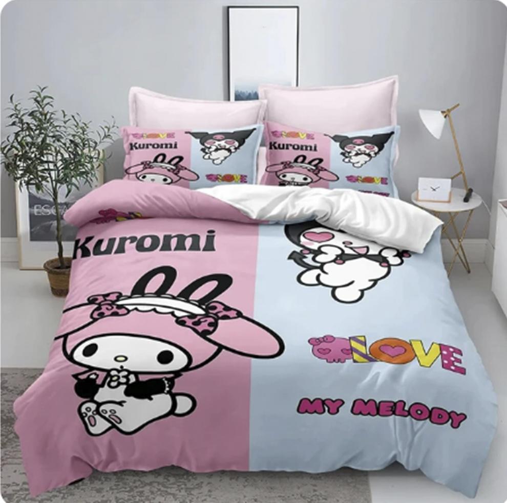 Детское одеяло с принтом Куроми Мультяшное Милое Sanrio Мягкое Настраиваемое Постельное белье На заказ Домашняя Спальня