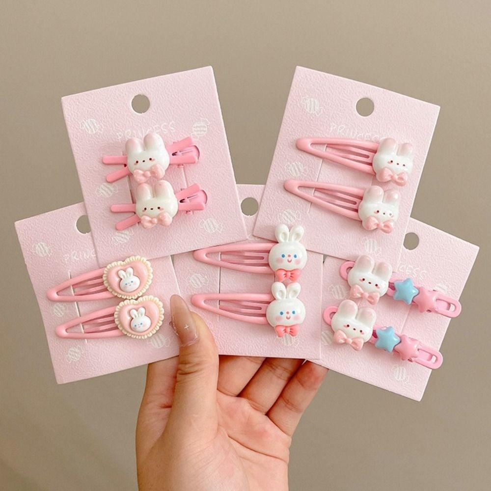 2Pcs/set Candy Color Hairpin Fine Flash Duckbill Clip Fashion Rabbit Hair Clip Women