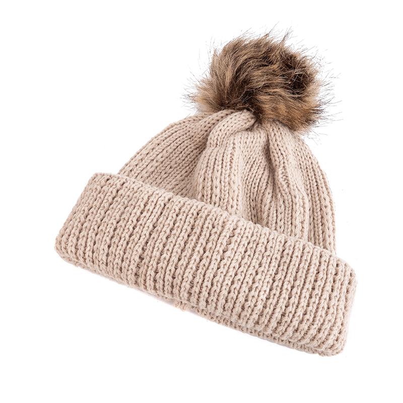 New Candy Colors Winter Hat Women Pompoms Hat Soft Trendy Beanie Hat Basic Daily Leisure Cap