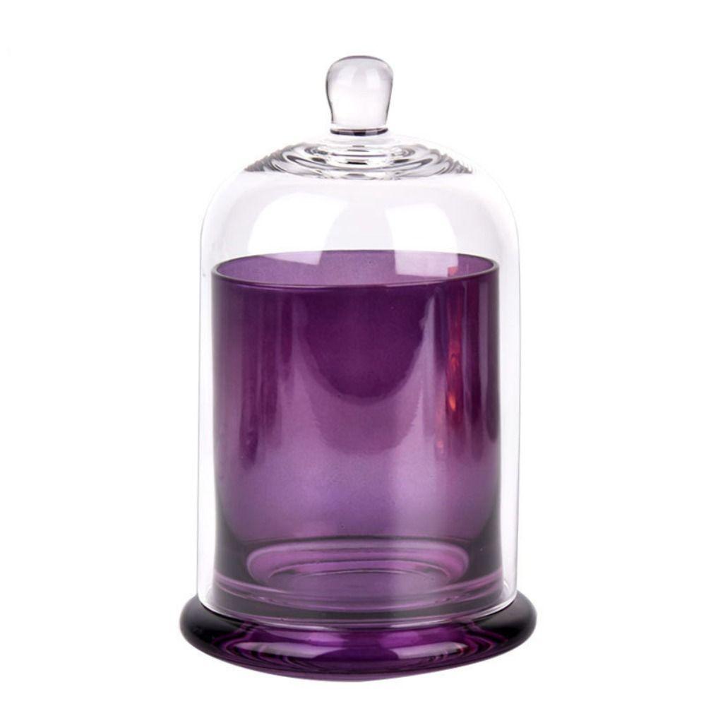 8 Colors Glass Candle Cover Glass Cloche Dustproof Jar Glass Storage Jar Bedroom Decoration