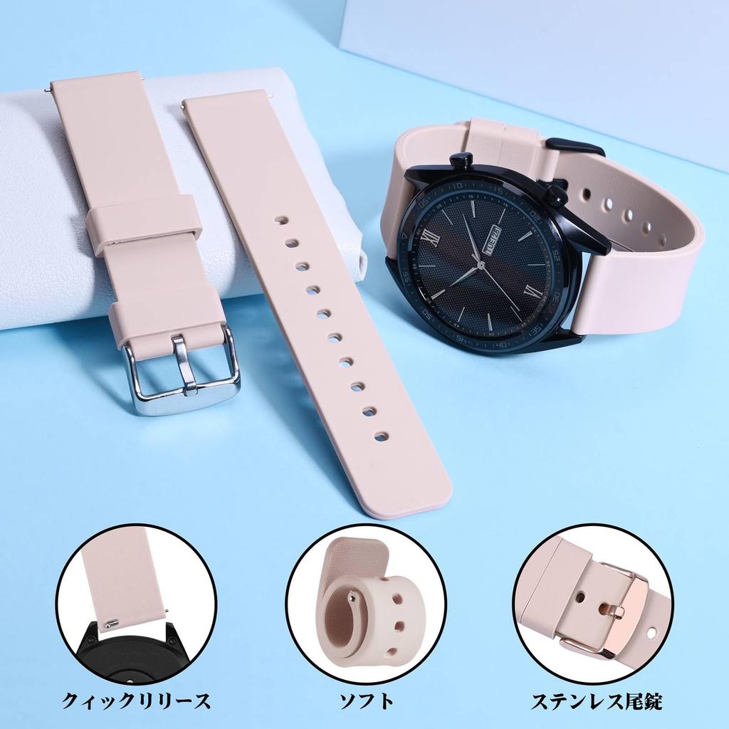 Rubber Silicone 18mm Waterproof Watch Replacement Quick Gold Buckle [WOCCI] Strap, Strap, Release, Pink/Pink