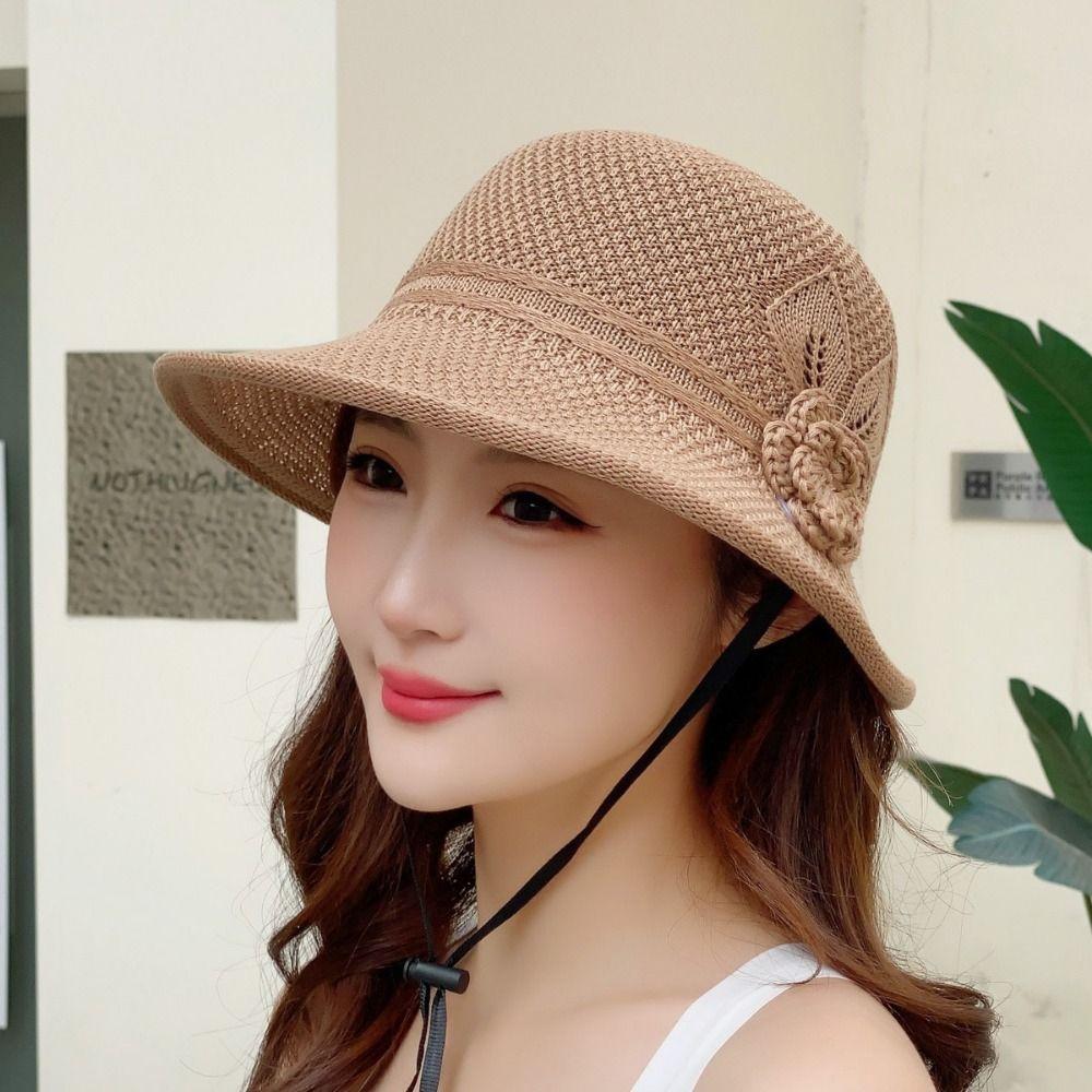 Защита от солнца Цветок Жемчуг Плетеная шляпа Складная Плетеная шляпа-ведро Ручная работа Солнечная шляпа Для улицы