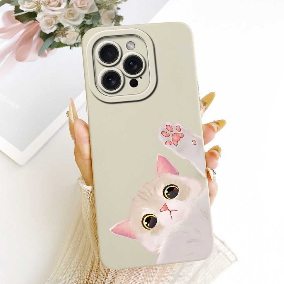 For iPhone 14 Pro Max A2894 A2651 Case Lovely Cat Soft Silicone Cover For iPhone 14Pro Max A2893 A2895 A2896 Phone Cases Bumper